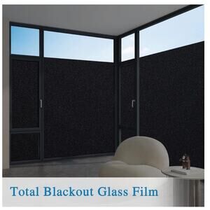 Window Privacy Film Heat Blocking Privacy Film (11.8 x 78.7 Inch, Blackout)